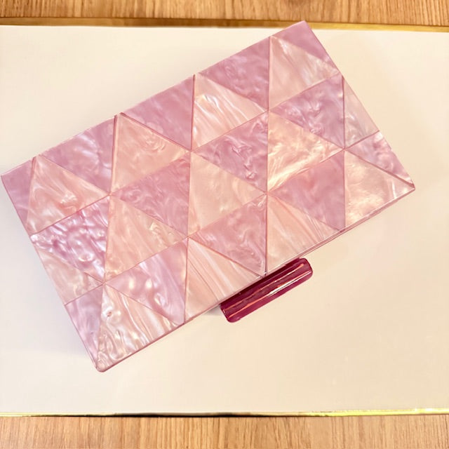 Clutch Madrepérola lilás com Rosé