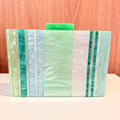 Clutch Madrepérola Menta com Listrada