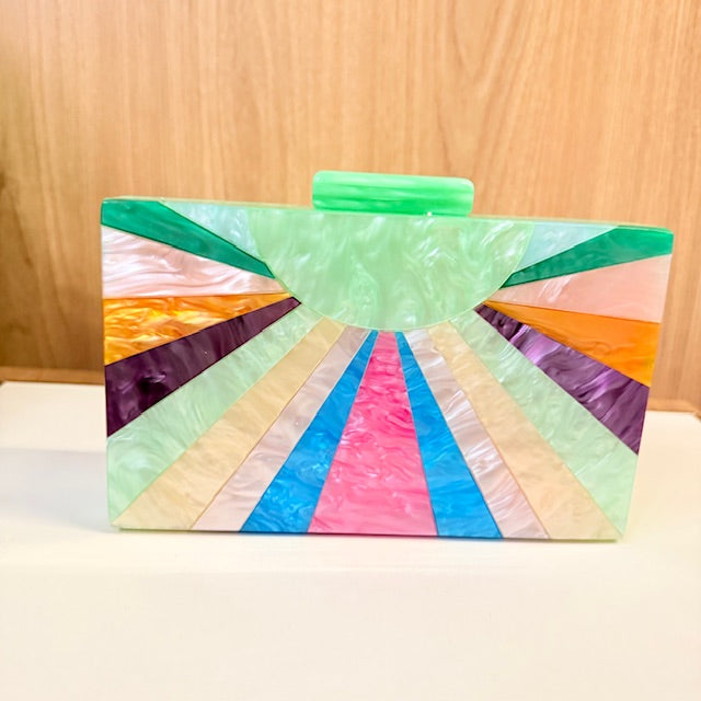 Clutch Madrepérola Menta com Risco Collor