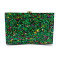 Clutch Madrepérola Verde com Cores