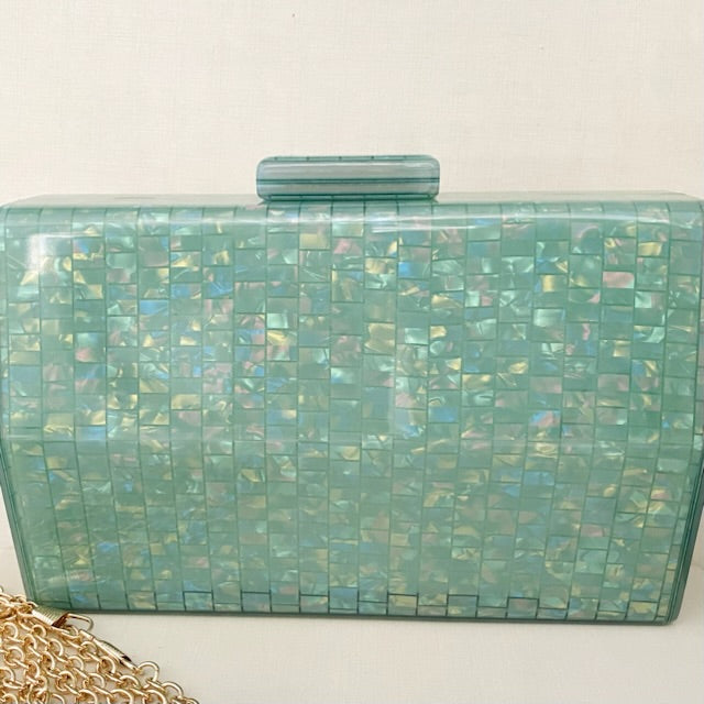 Clutch Madrepérola Menta Furta-cor