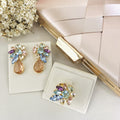 Clutch Metalizada Nude, Brinco e Anel Regulável Larissa