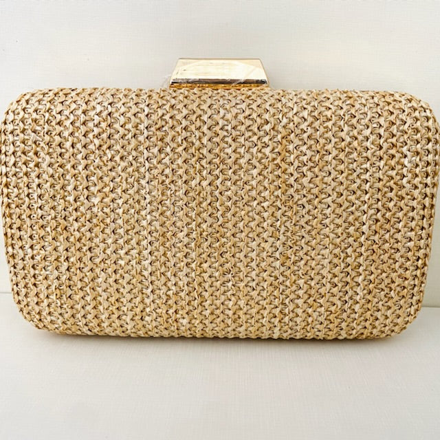 Clutch Palha Nude Dourado