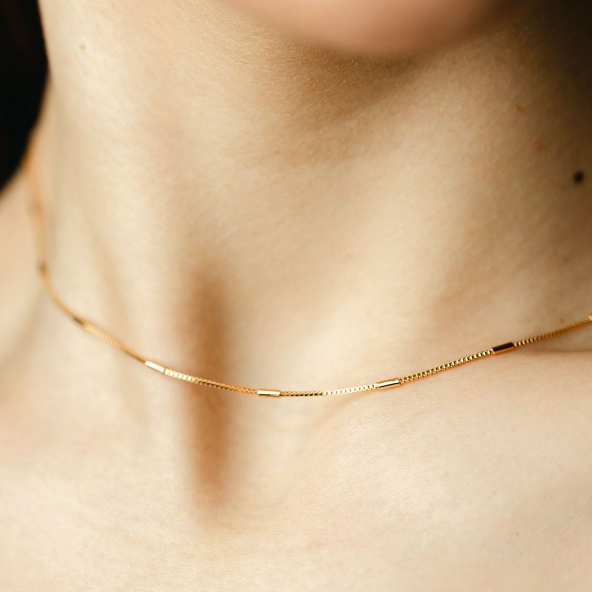 Colar Curto de Caninho Dourado