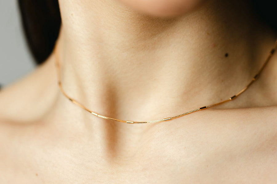 Colar Curto de Caninho Dourado