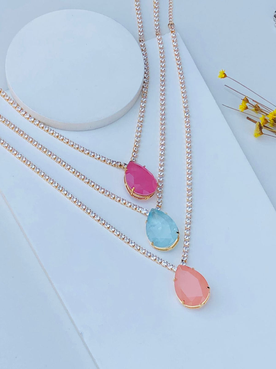 Colar de Zircônia com Gota Verão