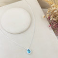 Colar Gota Azul Serenity Cravejada com Zircônia Prata