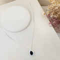 Colar Gota Preto Cravejada com Zircônia Prata