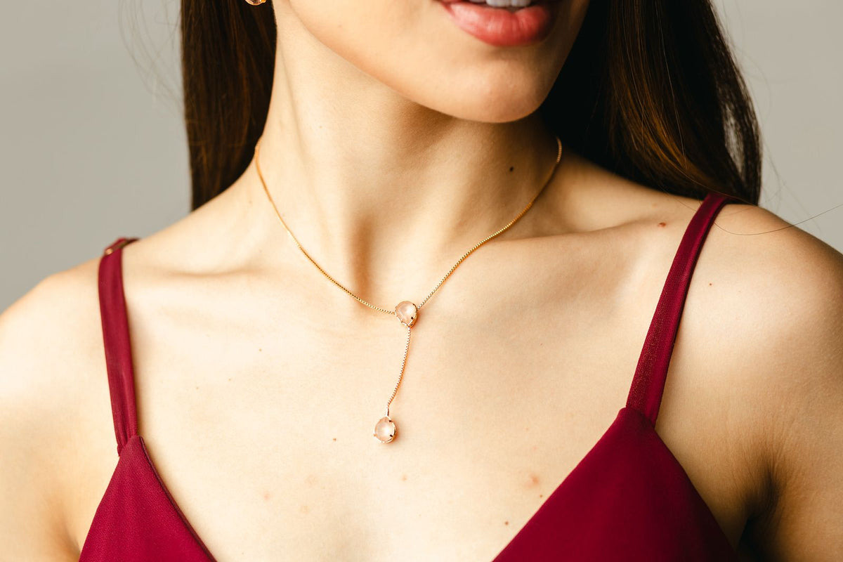 Colar Gravatinha The Bronx em Zircônia Nude Fosca Banho Dourado