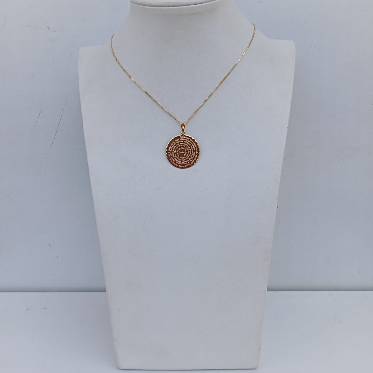 Colar Oração Pai Nosso Dourado