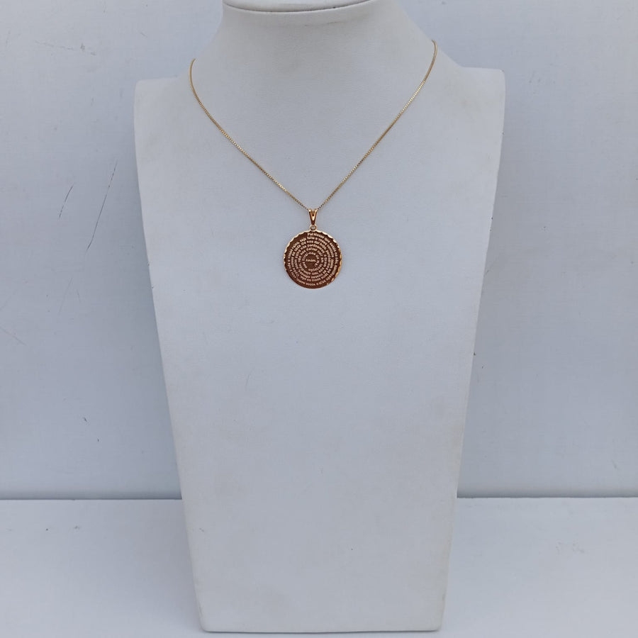 Colar Oração Pai Nosso Dourado