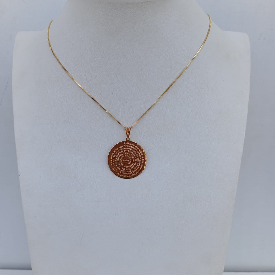 Colar Oração Pai Nosso Dourado