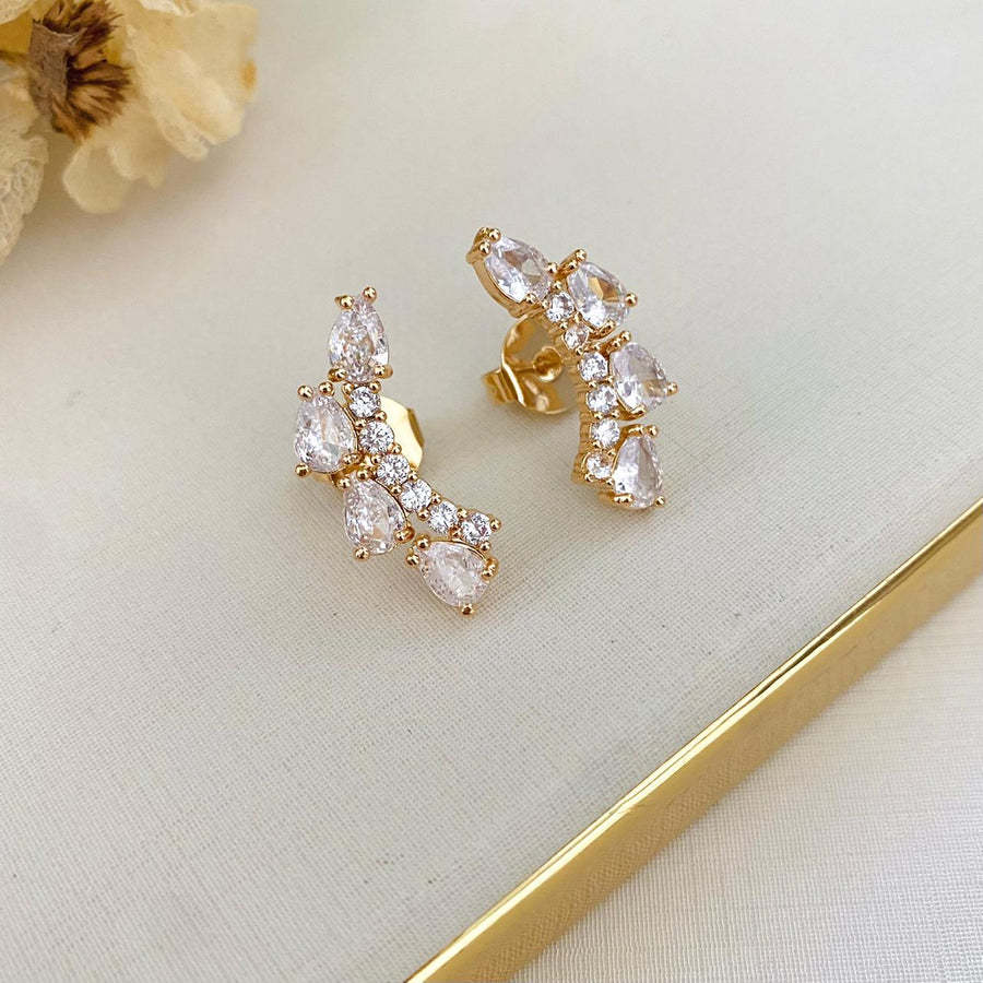 Ear Curf de Zircônia Cristal Charlote Dourado