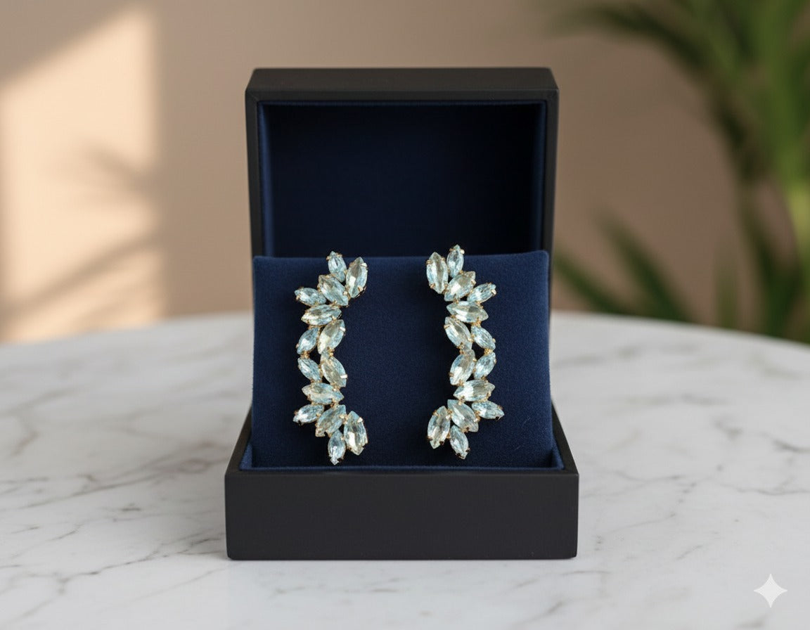Earkuff de Zircônia Dalia Azul Claro