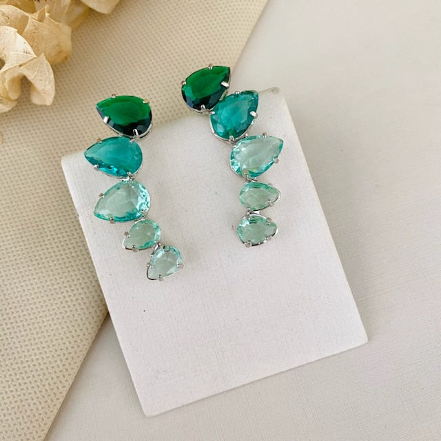 Earkuff Mel de Zircônia Tons de Verde Prata