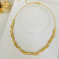 Gargantilha de Malha Trancada Dourado