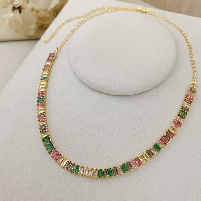 Gargantilha de Zircônia Fina Rafas Collor