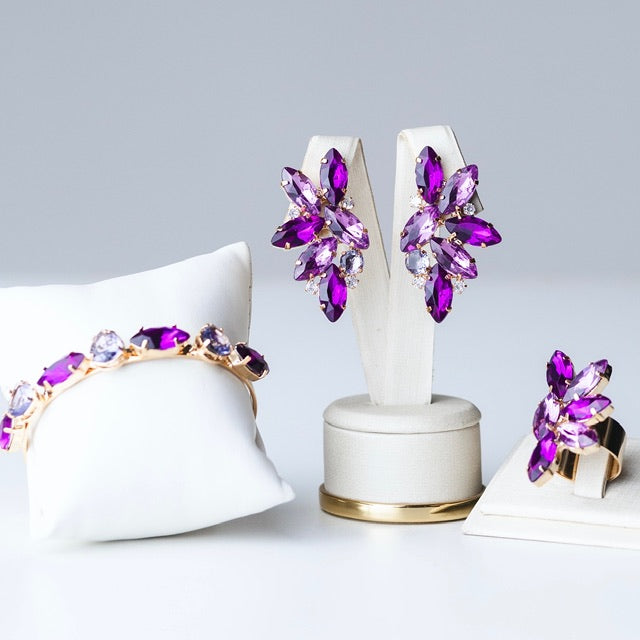 Kit 3 Acessorios Tons de Roxo Marcela Dourado