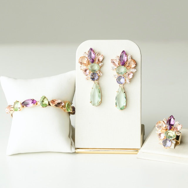 kit 3 Peças Liah Collor com Menta de Zircônia Dourado