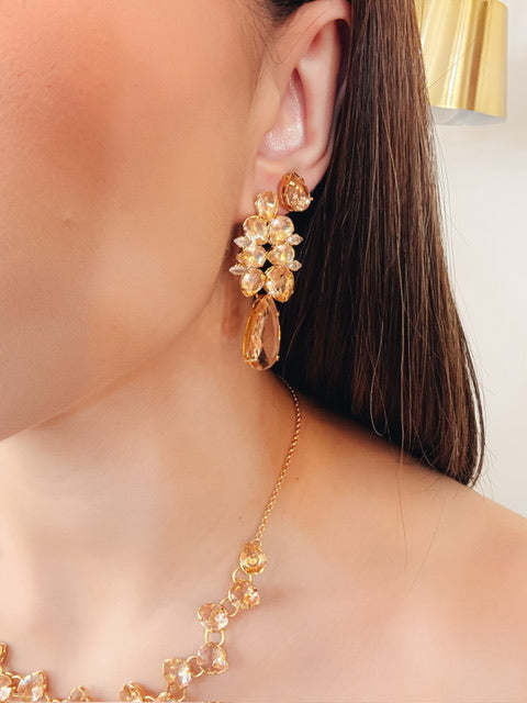 Kit 4 Acessórios Manaus Nude de Zircônia Dourado