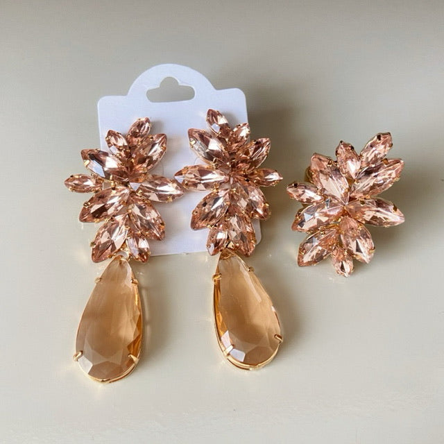 Kit Anel Regulável com Brinco Londres Nude Dourado