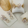 Kit Brinco, Anel Regulavel e Bracelete Diane Cristal De Zircônia Banho Dourado