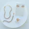 Kit Brinco, Choker, Anel e Pulseira cristal SUZANA de zircônia