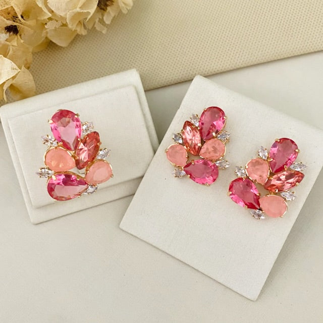 KIt Brinco e Anel Regulável De Zircônia Rose Pad Aline