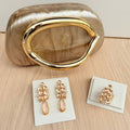 Kit Brinco e Anel Regulável Thamires Nude + Clutch Madrepérola