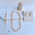 Kit Brinco, Pulseira, Anel e Colar Oval em Zirconia Cristal Doria