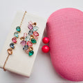 Kit Clutch , pulseira e Brinco de Zircônia Collor Brie