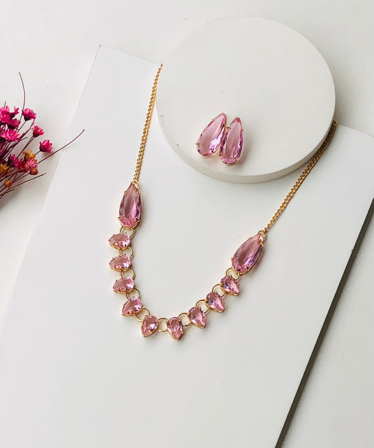kit colar + Brinco de Zircônia Luxo Jordânia