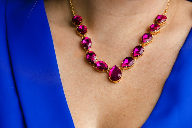 Kit Colar + Brinco rosa pink Mônica