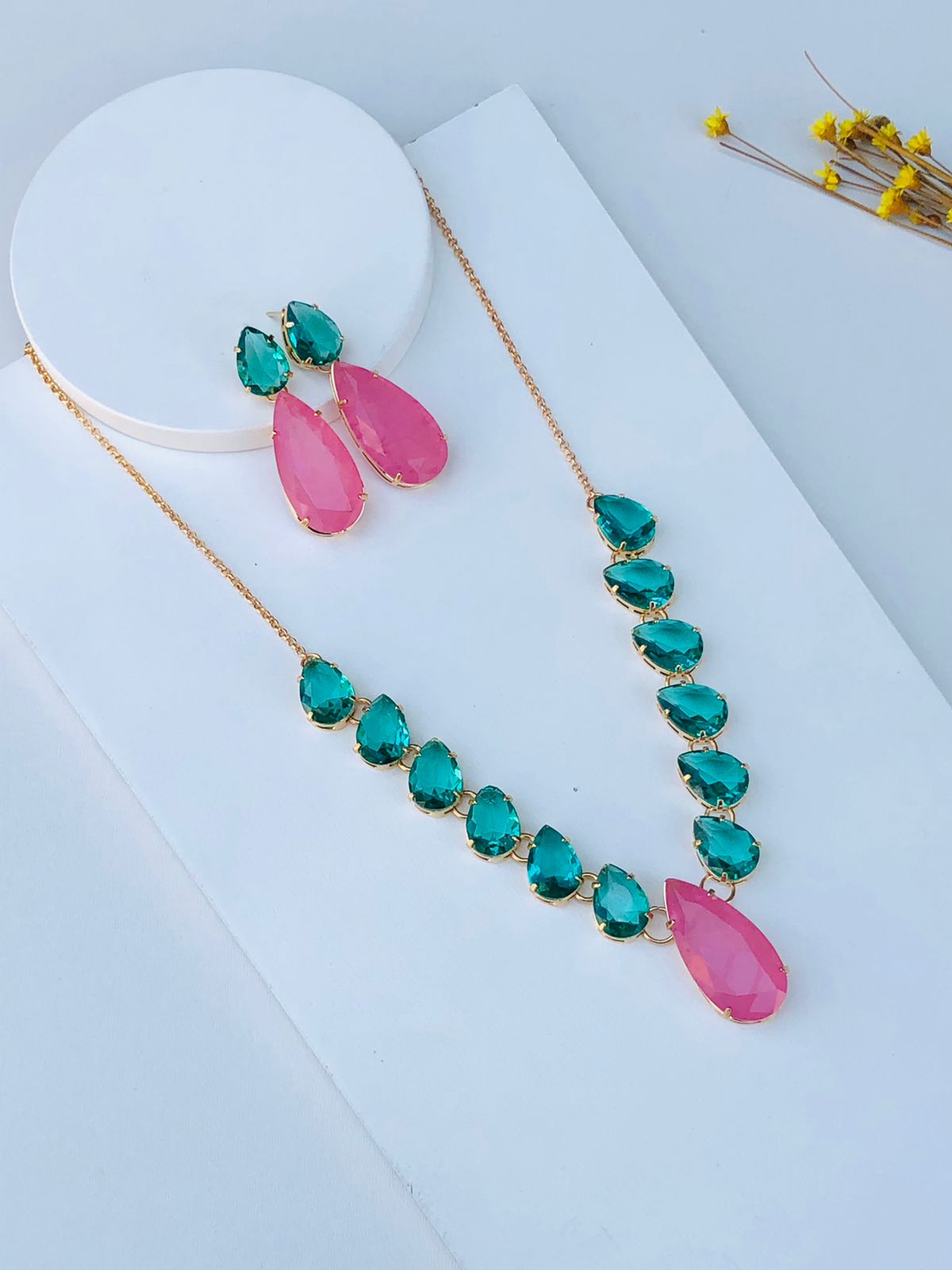 kit Colar com Brinco de Zircônia Elizabeth