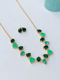 Kit Colar com Brinco Tons de Verde de Zircônia Zênite