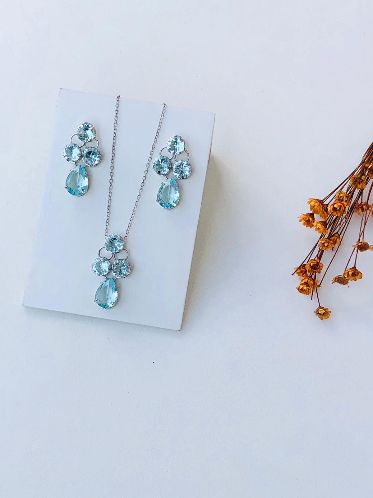Kit colar com brinco Zircônia Nebrasca