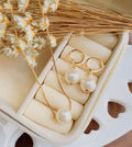 Kit Colar e Argolinha de Pérola Dourado