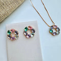 Kit Colar e Brinco Carrossel Collor de Zircônia Dourado