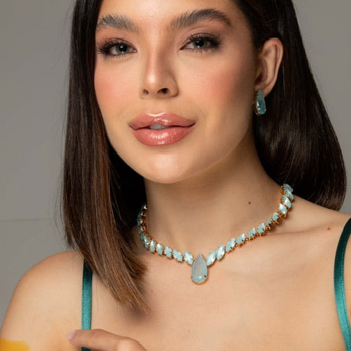 Kit Colar e Brinco de Navete Momentys