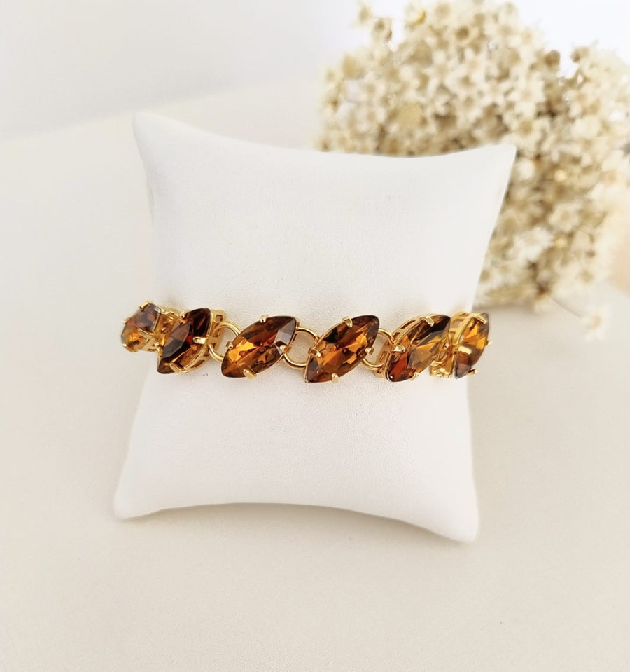 Kit Colar, Pulseira e Brinco Marrom Márcia ( Mocha Mousse)