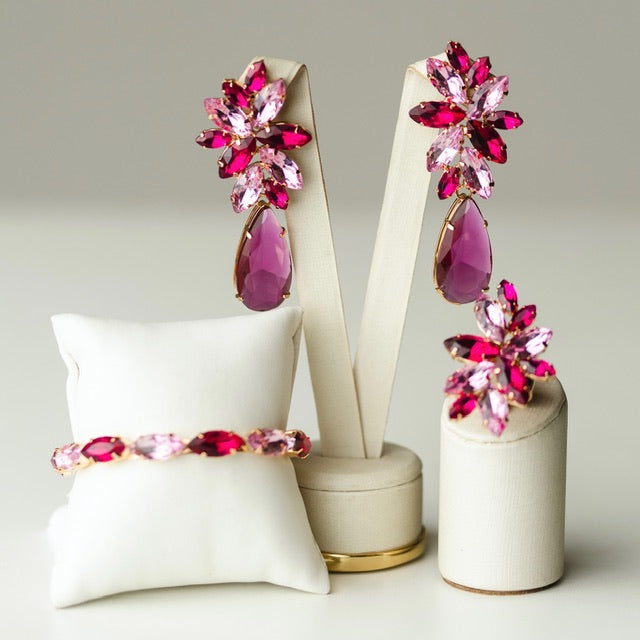 kit de 3 Acessorios Londres Tons de Rosa Dourado