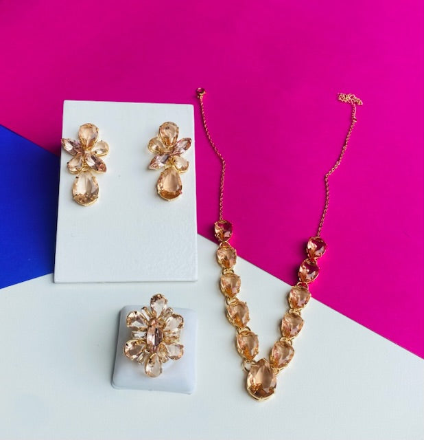 Kit de 3 Peças Amelie em Nude de Zircônia