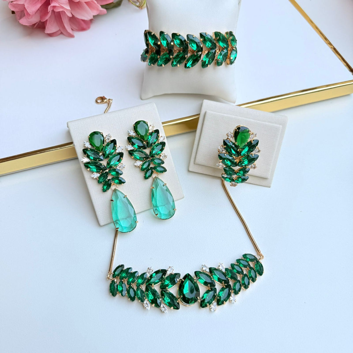 Kit de 4 Peças de Pedraria Esmeralda - Camilla