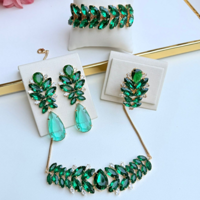 Kit de 4 Peças de Pedraria Esmeralda - Camilla