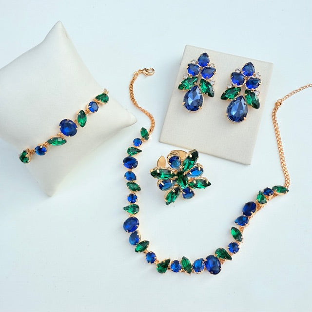 Kit de 4 Peças Kelly Safira com Verde
