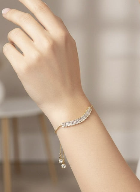 Pulseira Ajustável Cristal Rafas de Zircônia