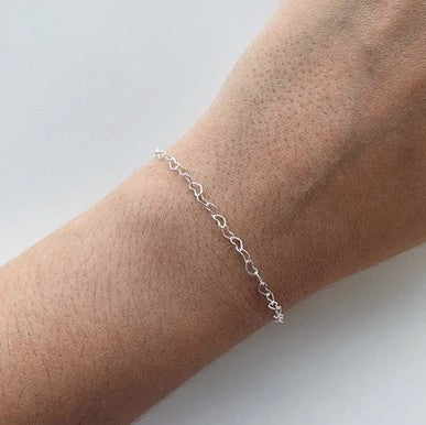 Pulseira corrente de coração