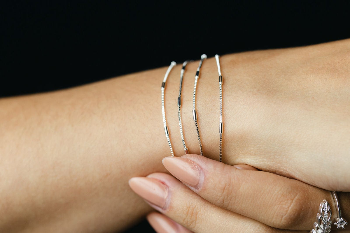 Pulseira de 4 Voltas Tubinho Prata