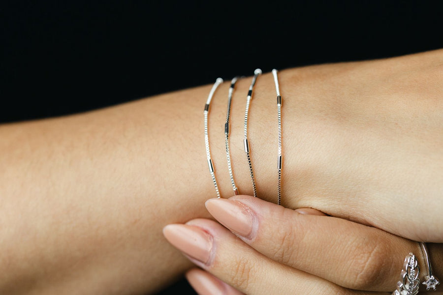 Pulseira de 4 Voltas Tubinho Prata