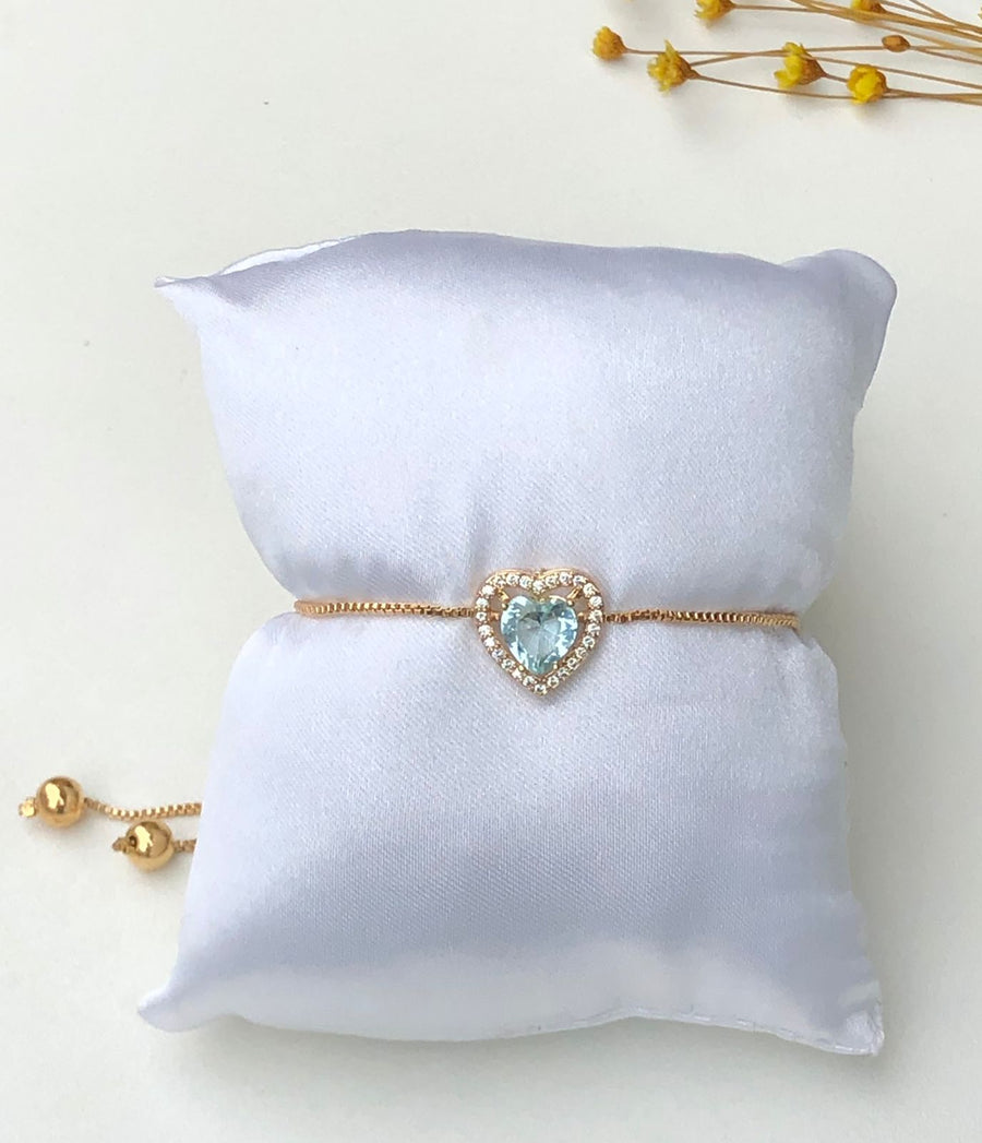 Pulseira de Zircônia Coração Rafaela